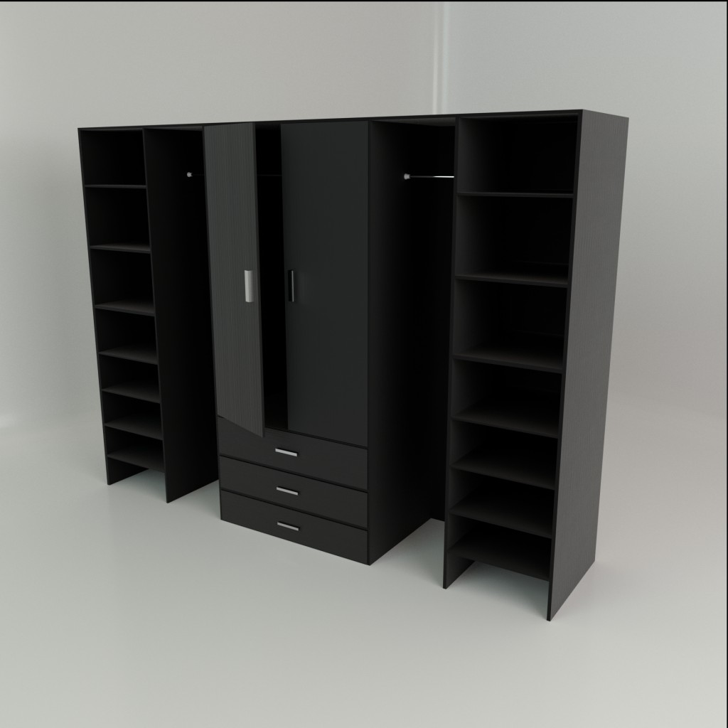 Large Black Wooden Wardrobe preview image 4